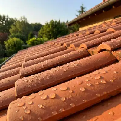 Effet perlant hydrofuge incolore sur tuiles terre cuite à Bayeux – protection invisible par Normandie Nettoyage
